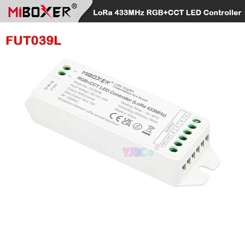 RGB+CCT LED Lamp Controller LoRa 433MHz Remote Control Miboxer FUT039L DC12V 24V Max 12A super long distance signal transmitting