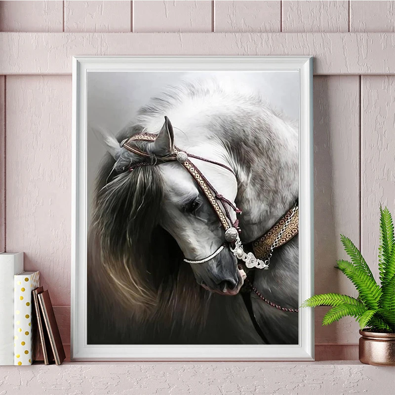 

DIY Horse 5D Diamond Painting Full Round Mosaic Animal Diamont Embroidery Cross Stitch Rhinestone Handmade Home Decor Crefts