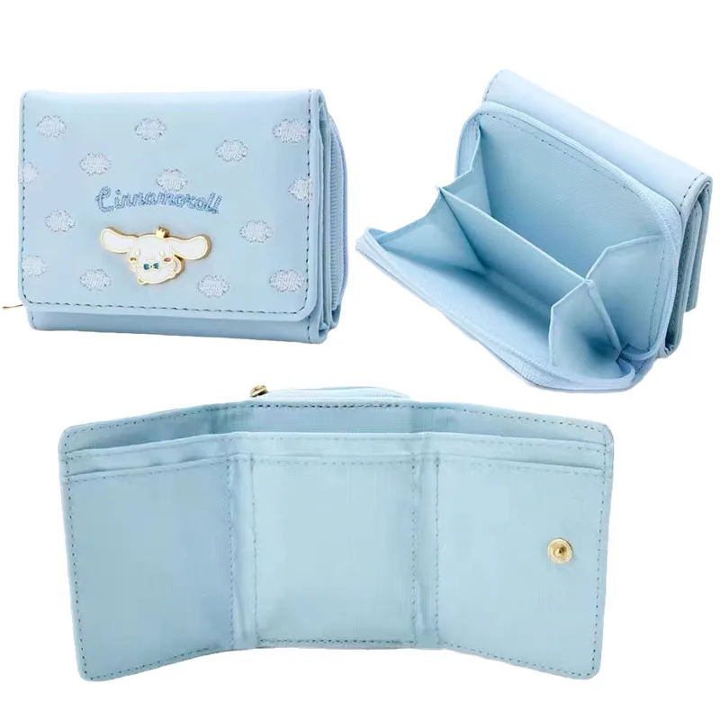 

Kawaii Sanriod аниме Serise Cinnamoroll Pu на молнии, кошелек, складной кошелек, искусственная кожа, мальчик, девочка, фестиваль, подарок на день рождения