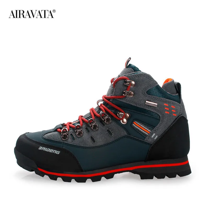 Outdoor Hiking Shoes Mens Mid-top Ankle Boot Anti Slip Trekking Boots for Climbing Waterproof Synthetic Leather Shoes Man