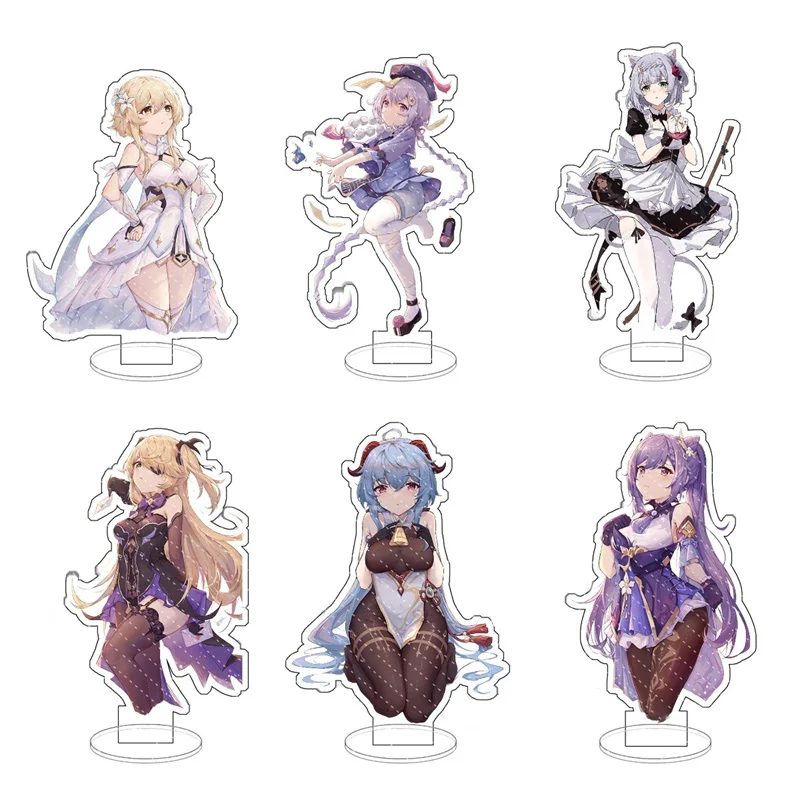

Anime Genshin Impact Ganyu Cosplay Acrylic Game Figure Keqing Noelle Stand Sign Model Desk Decor Prop Fans Toy Gift For Friend