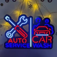 neon signs board car wash auto service led lights wall decor for repair modification car care center