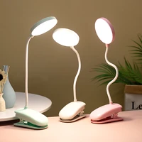usb rechargeable led folding desk lamp eye protection flexible touch dimming clip on table lamp for bed reading office computer