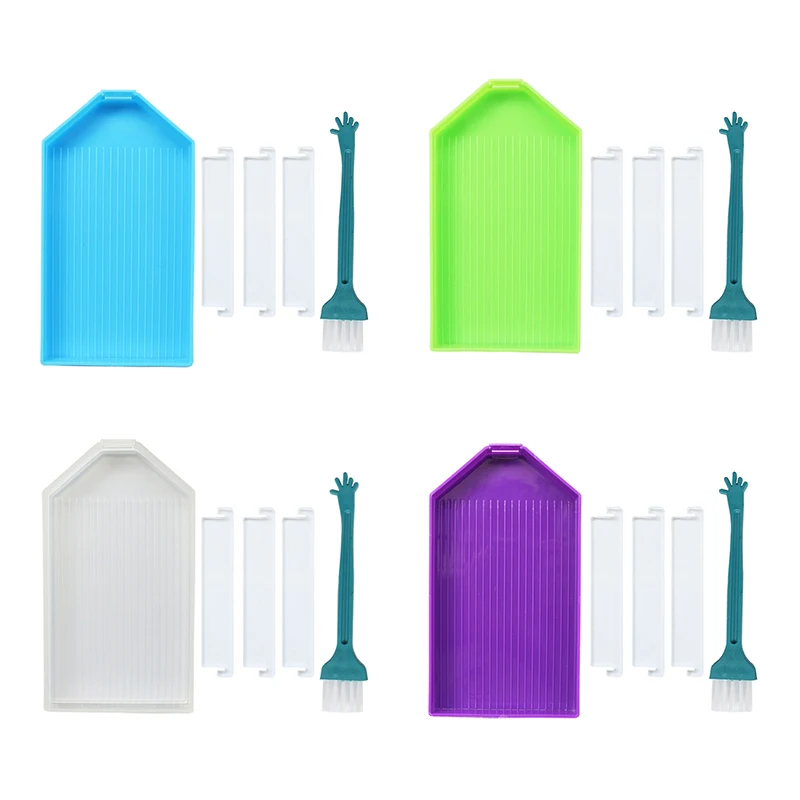 

1Pc Large Capacity Square Point Drill Diamond Painting Tray Plate Storage Box Embroidery Tools Diamond Embroidery Accessories