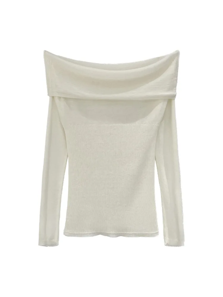 Французский с открытыми плечами и длинными рукавами. Внутренняя одежда. Базовый