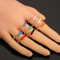 new fashion geometric jewelry 8 color copper gold ring party valentines day gift accessories