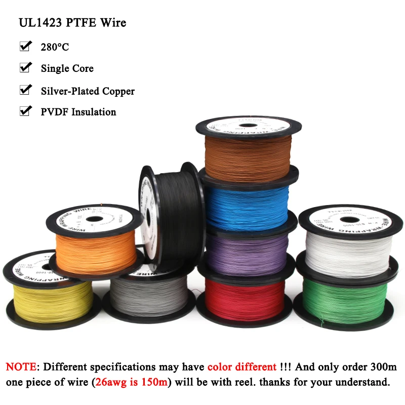5/10/50 м UL1423 PTFE Посеребренная Медная Проволока 38/36/34/30/28/26awg микро тонкий высокотемпературный электронный «сделай сам» одножильный кабель