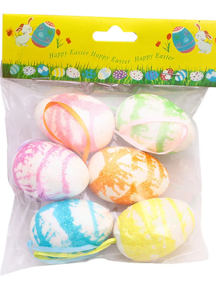 

Easter Painted Egg Chicks 6-Pack DIY Bunny Happy Party Decor Home 2022 Ester Gift Toys for Kids Birthday Decoration Halloween