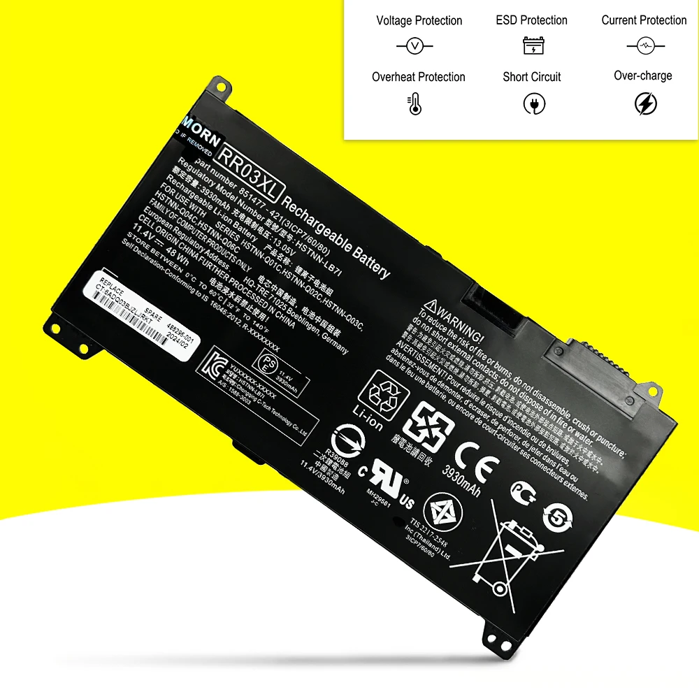RR03XL Для HP ProBook 430 440 450 455 470 G4 G5 для ноутбука ZHAN 66 Pro G1 Аккумулятор HSTNN-LB71 HSTNN-UB7C 11 4 В 48