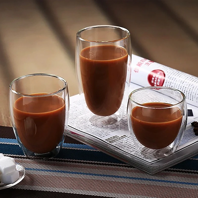 Новая термостойкая стеклянная чашка с двойными стенками Набор чашек для пива