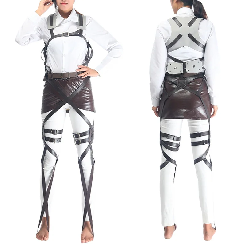 

Attack on Titan Shingeki no Kyojin Recon Corps Harness belt hookshot Costume Adjustable Belts Mikasa Eren Yeager Cosplay Belts