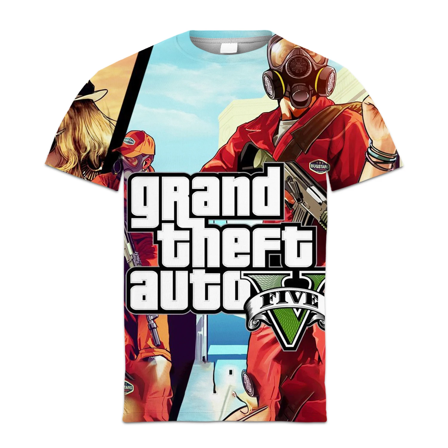 Лидер продаж игровая футболка GTA5 с коротким рукавом Мужская толстовка