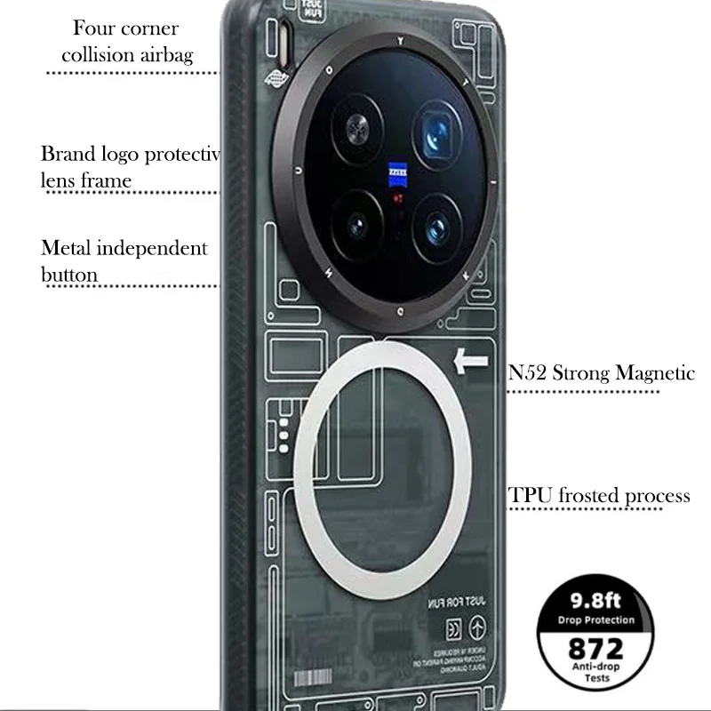 Фото Магнитный чехол YOUNGKIT для Vivo X200 Pro, матовый чехол на заднюю панель для VIVO X200 PRO MINI №2