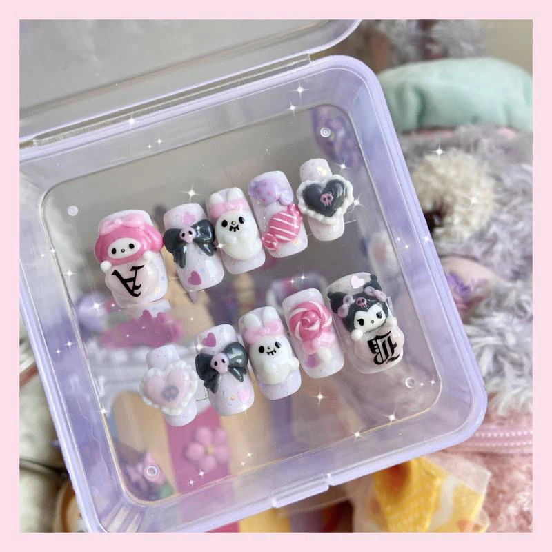 

Diy Sanrioed My Melody мультфильм Kawaii Хэллоуин маленький призрак креативная трехмерная фототерапия съемный патч для ногтей