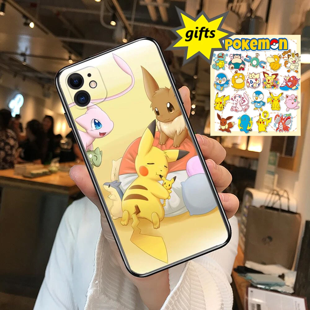 

Pokemon With gifts Cute Phone Case For Huawei p50 P40 p30 P20 10 9 8 Lite E Pro Plus Black Etui Coque Painting Hoesjes comic
