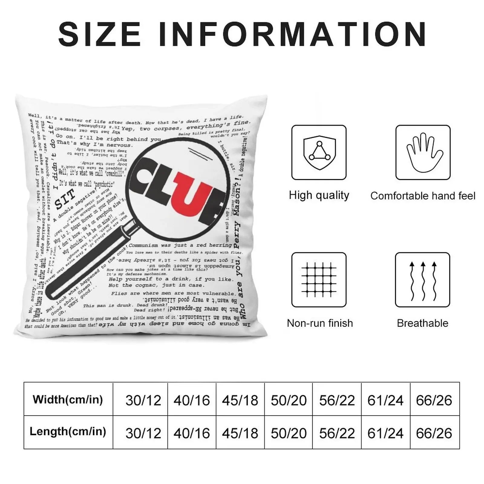 Наволочка Clue Qoutes полиэстер