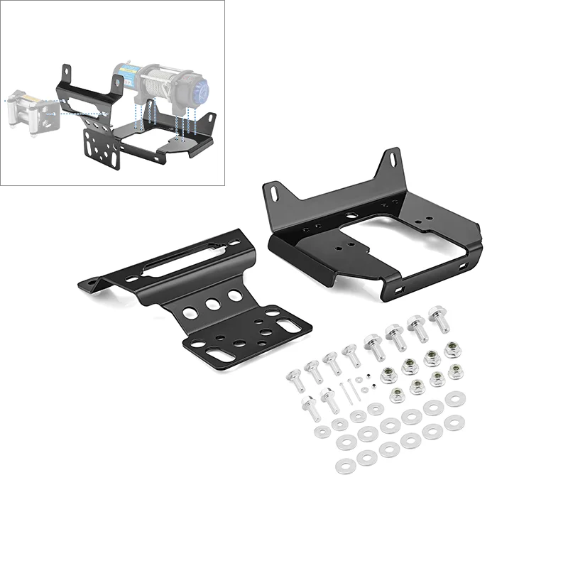 WEISEN A Set Winch Mount Plate Bracket Solid Steel For Polaris RZR 4 900 1000 XP Turbo /General EPS Deluxe UTV Accessories