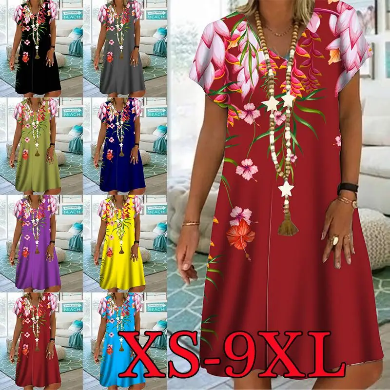 

NeckFashionPlusSizeDressXS-9XL-