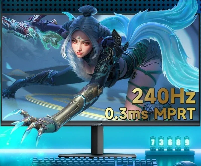 Фото 24-дюймовый игровой монитор 240 Гц для ноутбука, внешний компьютерный экран высокой четкости, безрамочный дисплей №4