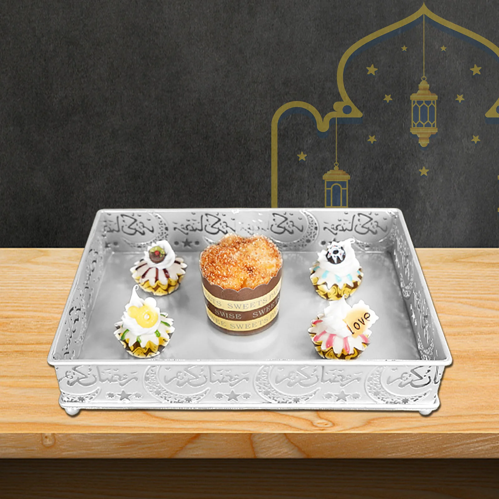 

Прямоугольные лотки для праздника, набор обеденных тарелок, лоток для Рамадана, корзина для фруктов, поднос для сервировки еды, праздничное ...