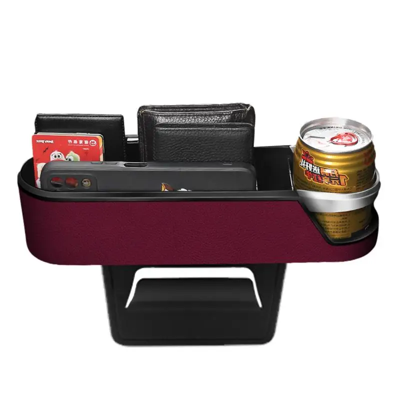 

Car Seat Storage Box Vehicle Seat Organizer ABS and Leather Auto Console Side Pocket Universal Seat Gap Organizer Seat Crevice