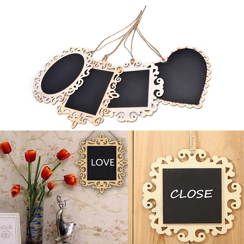 Xmas Erasable Chalkboards Blackboards Display Message Board Sign Rectangular Pendant Message For Home Wedding Party Decorations