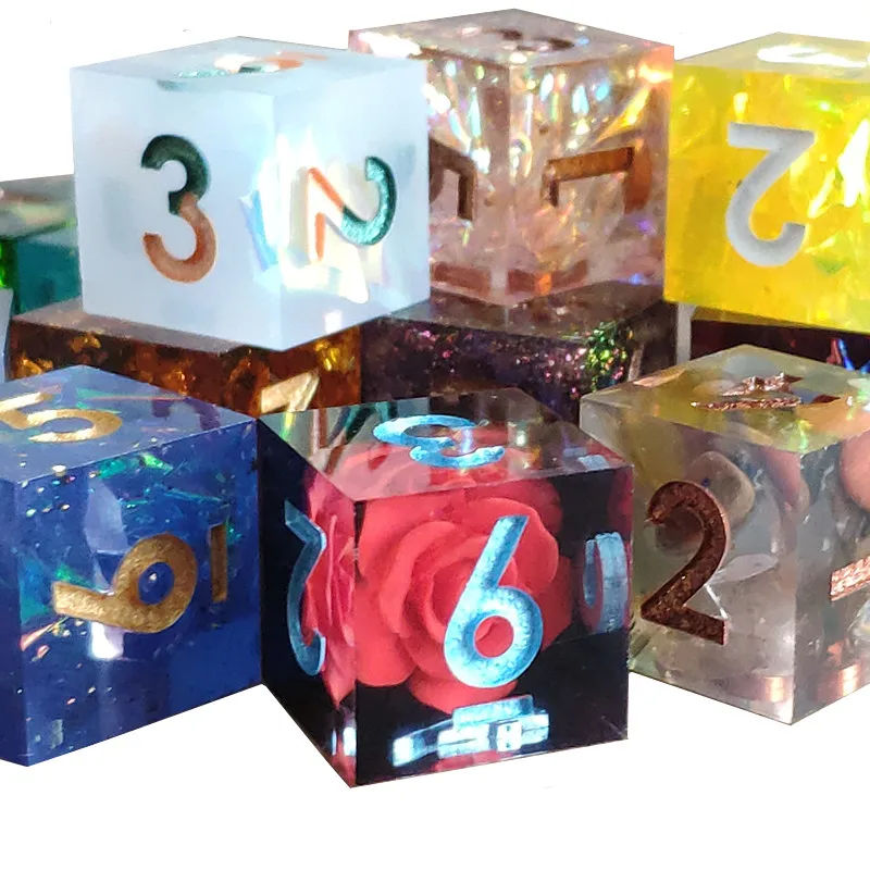 Мини-Планета DND D6 игральные кости ручной работы из смолы 6 боковых костей с