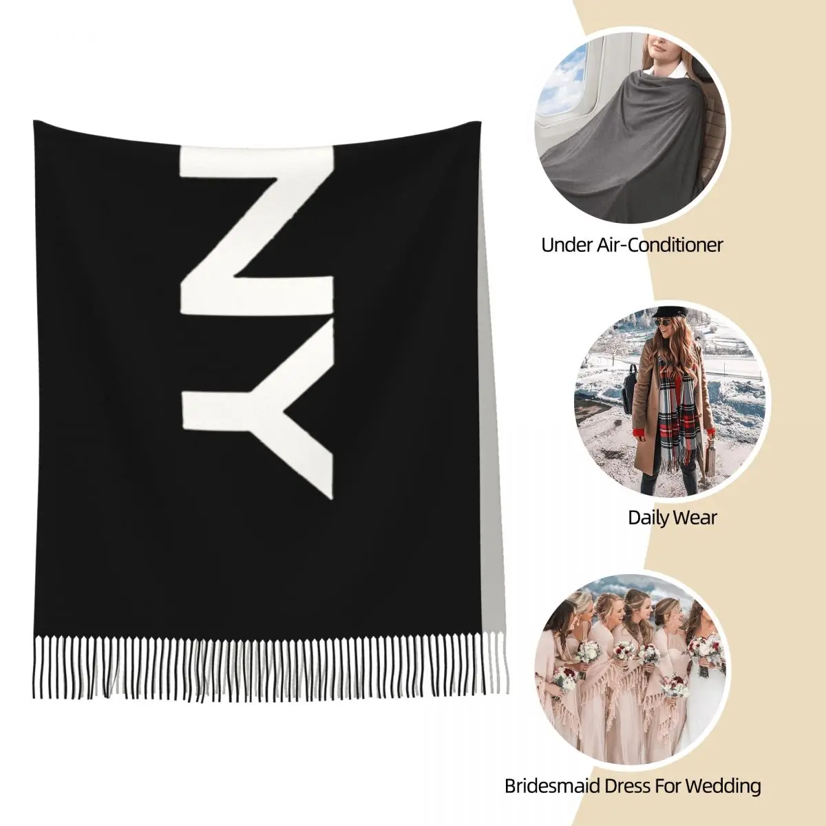 Женский кашемировый шарф с логотипом D-DKNYS легкие шали из пашмины и шарфы для