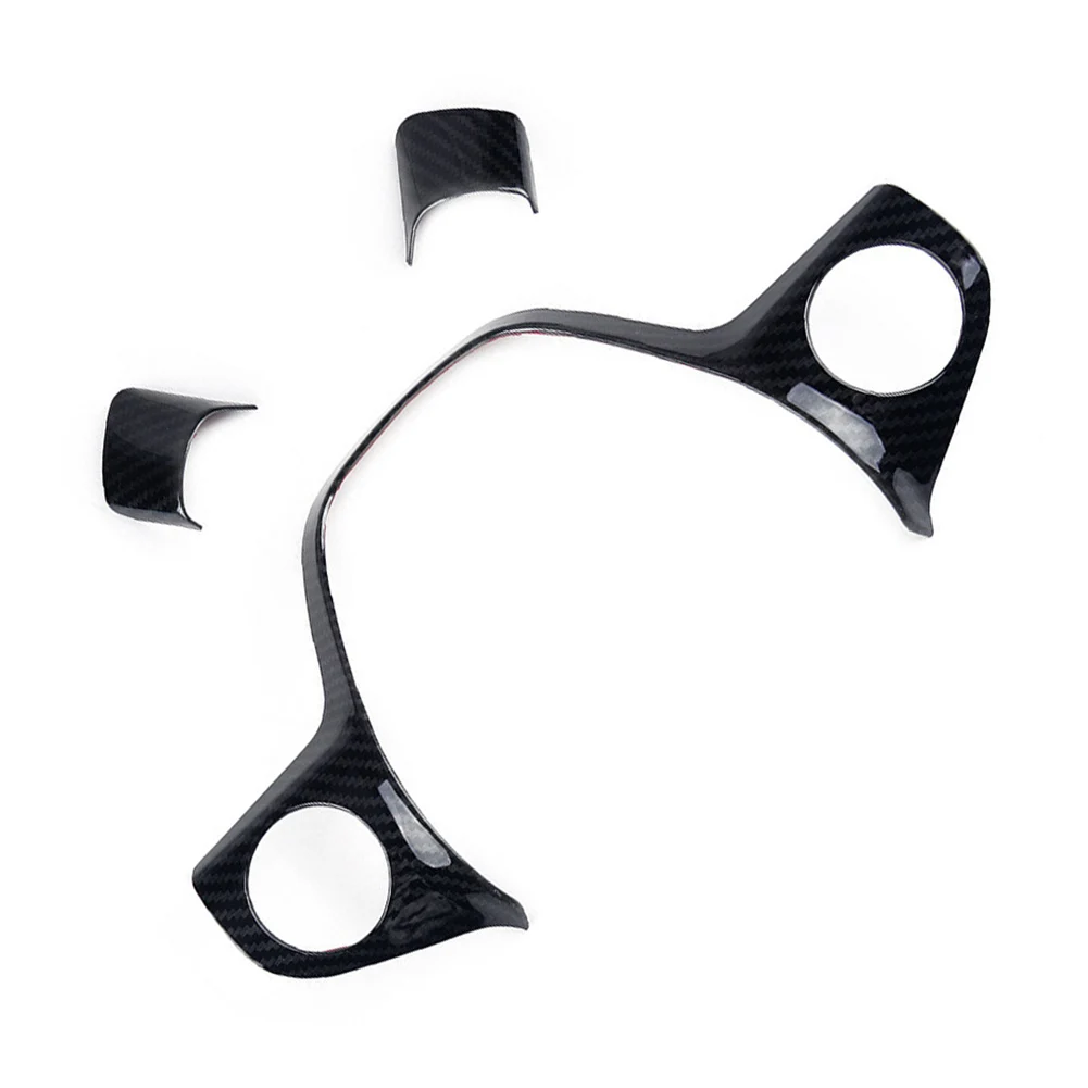

3PCS Black Carbon Fiber Style Steering Wheel Cover Trim Fit For Ford Focus 2012-2014 Automotive Interior Stickers
