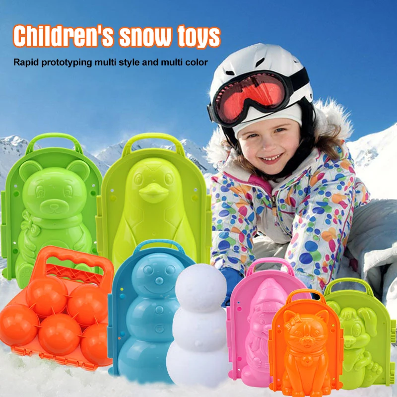 

Cute Snowman Animal Shape Snowball Maker Clip Tongs Kids Winter Outdoor Funny Snow Sand Mold Snowball Fight Sports Toys Gift