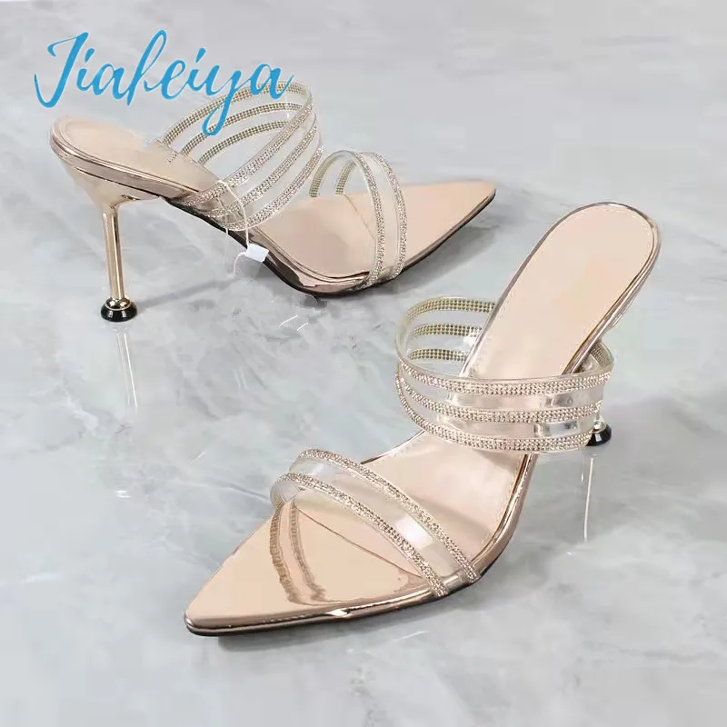 Женские сандалии модная новинка женская обувь с острым металлическим каблуком и