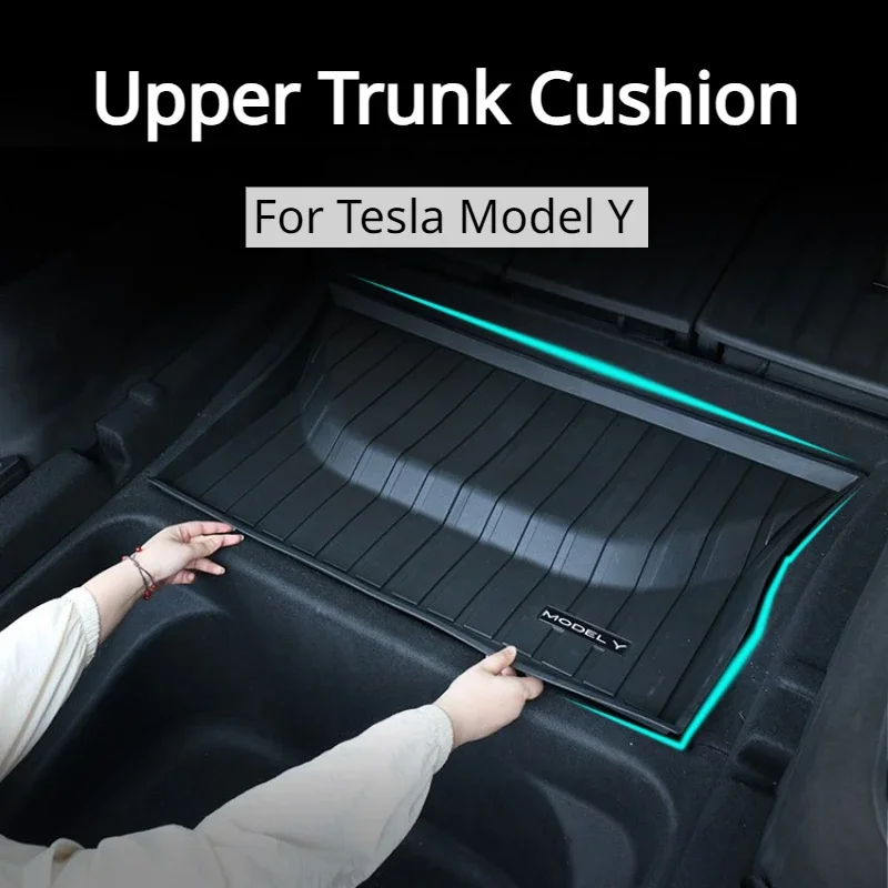 

Upper Trunk Mats for Tesla Model Y Storage Pad Under Rear Trunk Pads TPE Groove Anti Dirt Cover Modely Car Interior Accessories