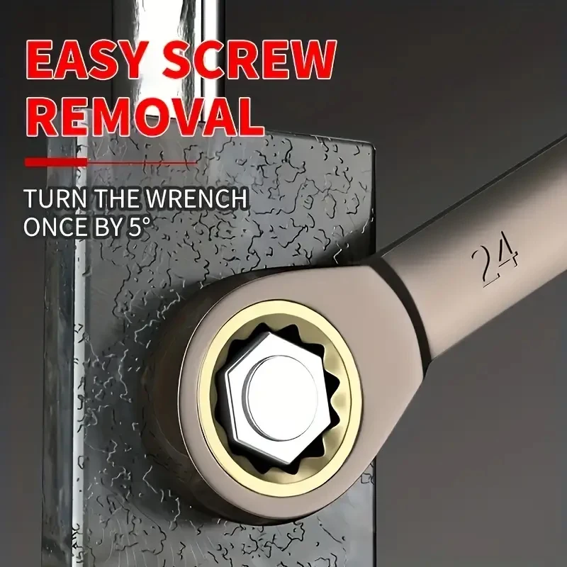 Набор гаечных ключей с трещоткой 6/8/10 шт. 8-24 мм