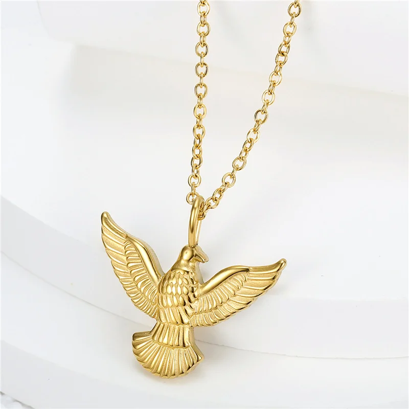

Punk Domineering Animal Eagle Necklace Women's Gold Color Clavicle Chain Necklace Stainless Steel Jewelry Gift
