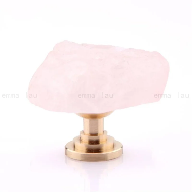 

Ручки для мебели из натурального хрустального камня, латунь