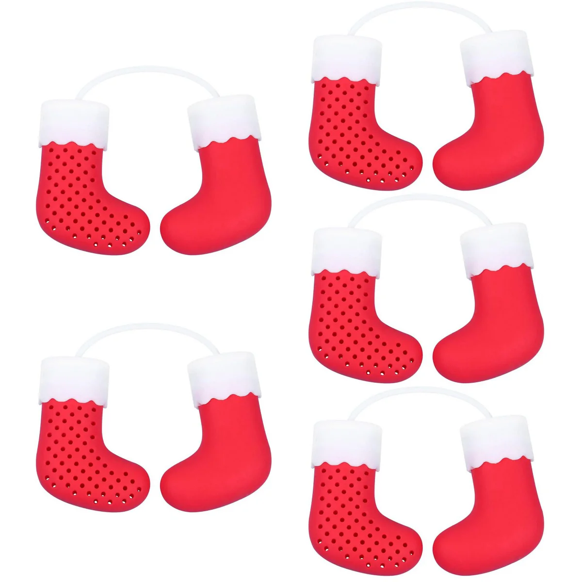 

Tea Infuser Christmas Filter Strainer Loose Leaf Holder Steeper Cookingoffice Brewing Resistant Wear Design Household Silicone