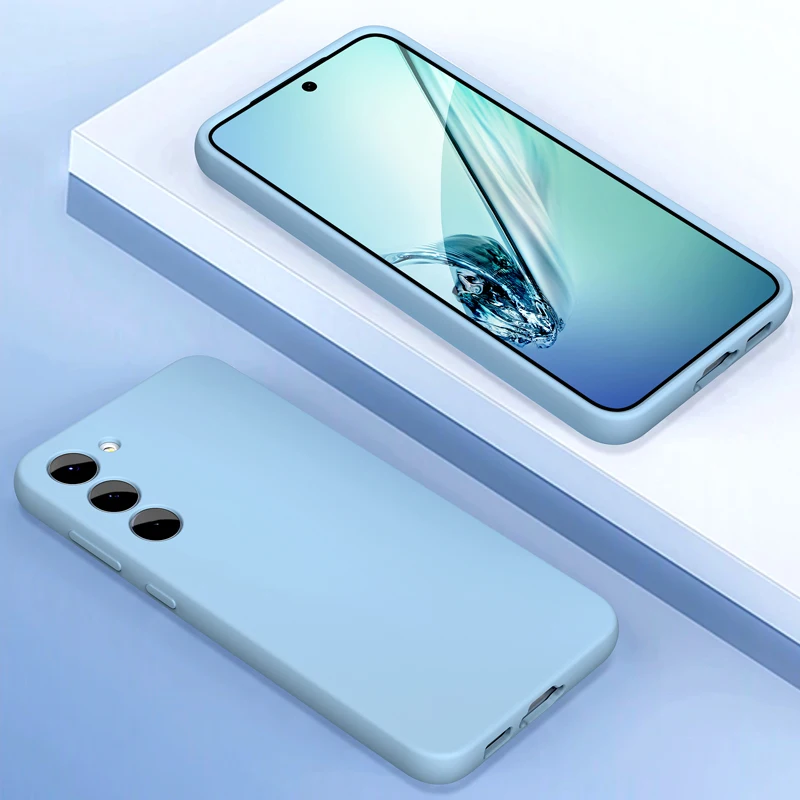 

Square Liquid Silicone Phone Case For Samsung Galaxy S23 S22 Ultra S23 S22 Plus S21FE Luxury Silicone Bag Waterproof Back Cover