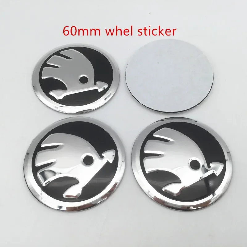 

4 шт. 3D 56 мм 60 мм 65 мм для автомобиля Skoda, эмблема ступицы колеса, центральная крышка, крышки значка, наклейки, наклейки, аксессуары для стайлинга