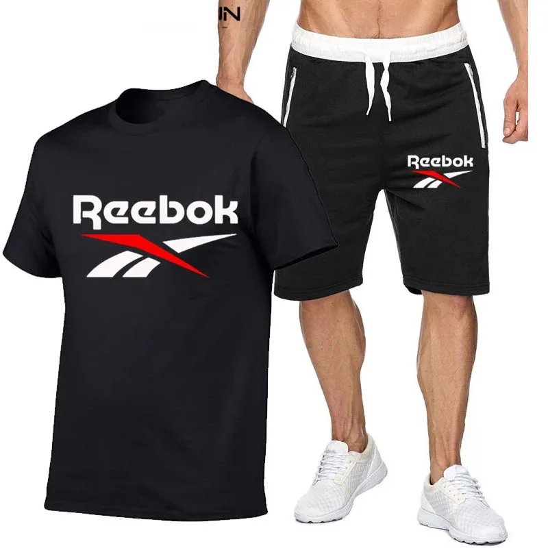 

Summer mens outfits Brand Casual Men's Sportswear Tracksuit Men's Sports Suit Short-Sleeve T-Shirt Shorts 2-Piece Set male set