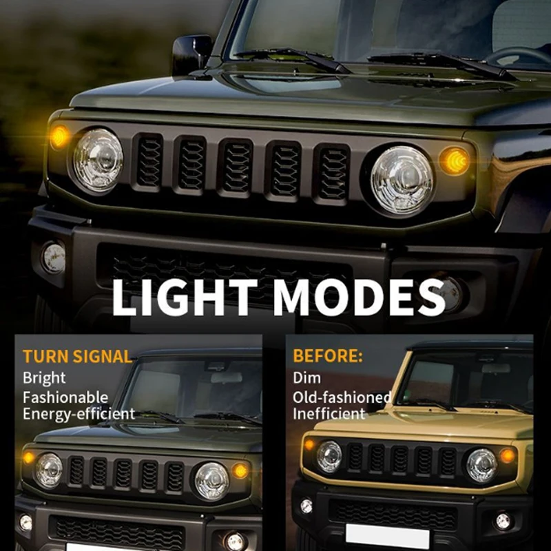 

1 пара, круглые янтарные автомобильные фонари для управления автомобилем, задние фонари для автомобилей 12 В, светодиодные фонари для автомобилей Suzuki Jimny 2018-2020