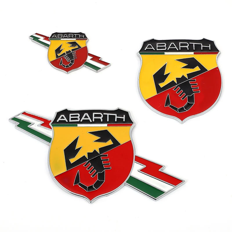 

3D Metal Abarth Scorpion Logo Car Styling Badge Emblem Decal Sticker For Fiat Punto 124 125 125 500 Bravo Decoration Accessories