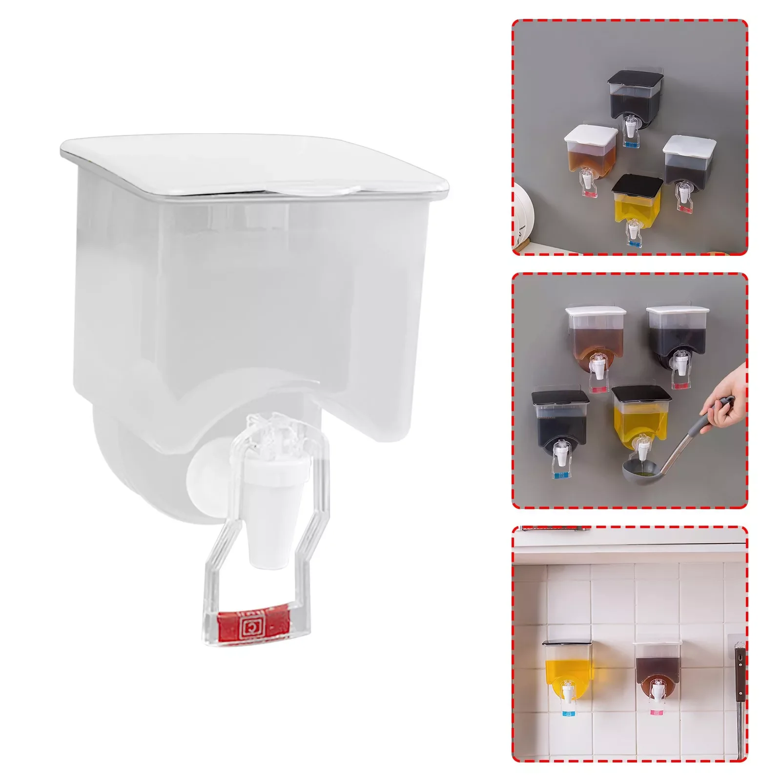 

NEW2023 Mason Jar 8oz Kitchen - Non T-race Paste Wall Mounted Non Nail Seasoning Box - Seasoning - Box Kitchen，Dining & Ba