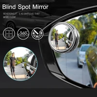 2 pcs car round frame convex blind spot mirror wide angle 360 degree adjustable clear rearview auxiliary mirror driving safety