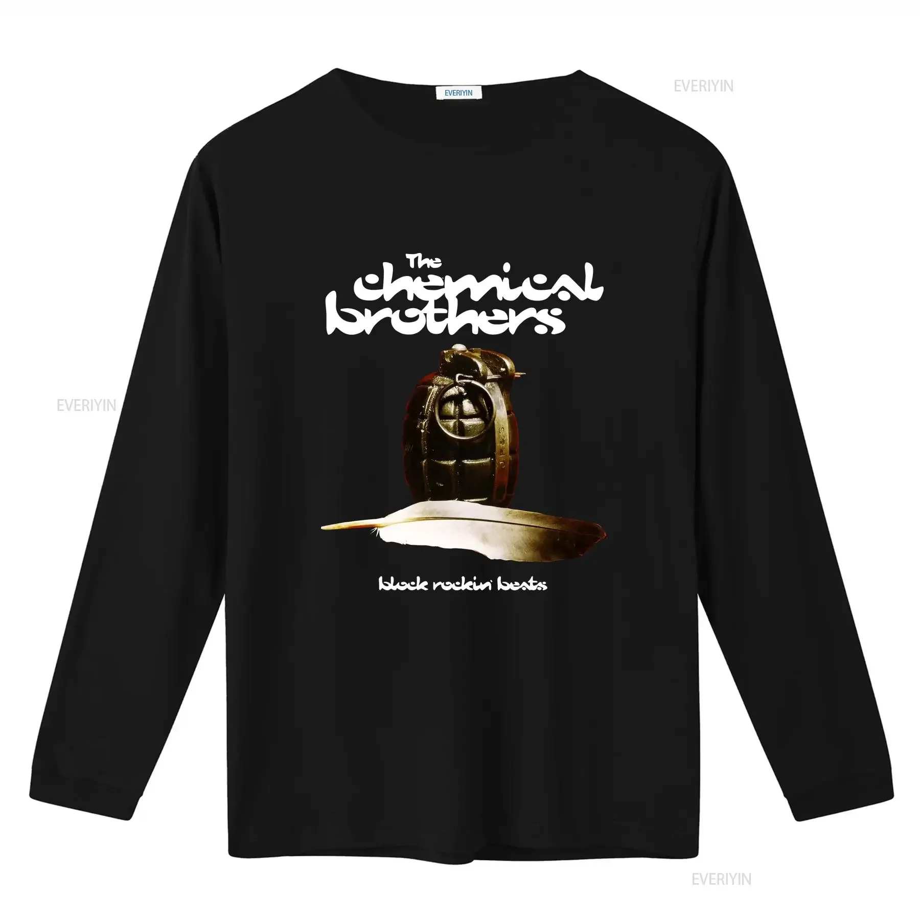 Фото Футболка Chemical Brothers в стиле электронной музыки (брейк-бит, бигбит, рок), с длинными или короткими рукавами, винтажная, с эффектом потертости, слегка растянутая. №3