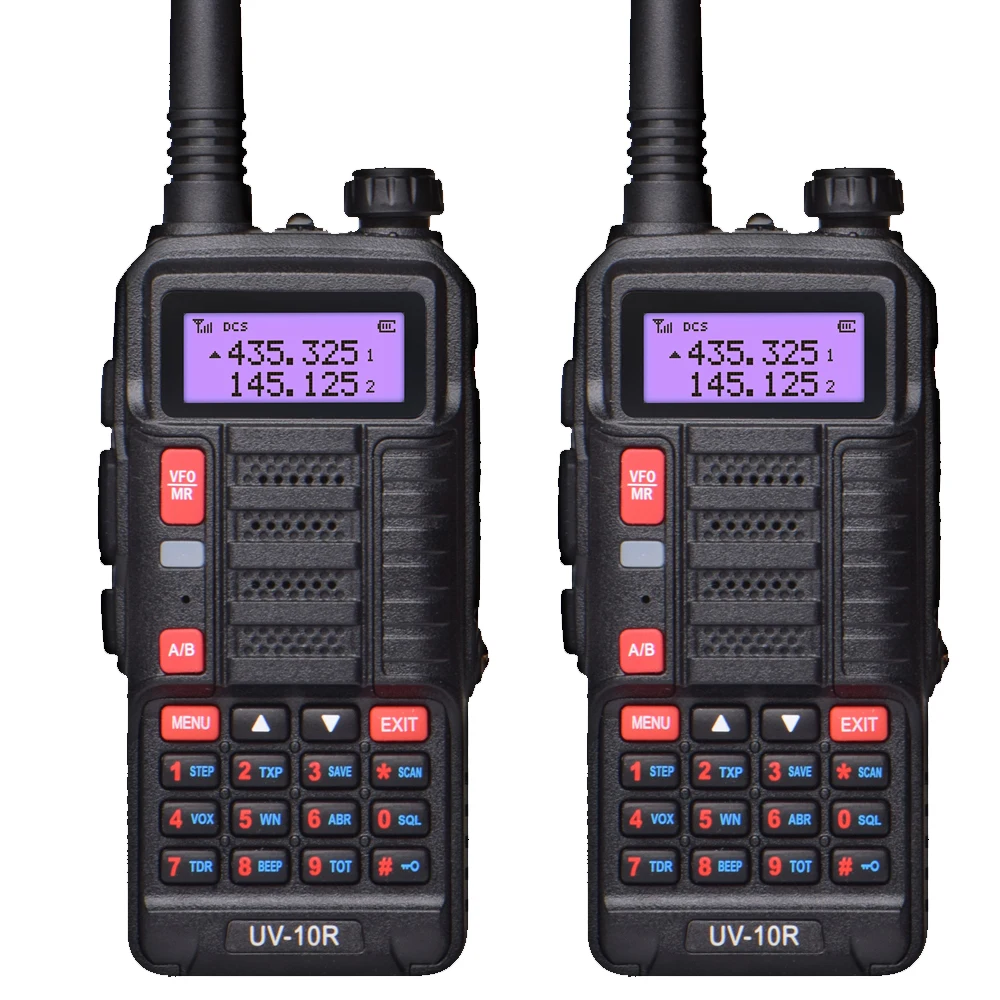 2PCS New Baofeng UV-10R 10km Walkie Talkie Fall proof and Dustproof Dual Band 136-174 & 400-520MHz Ham Radio 5 Colors for Choose