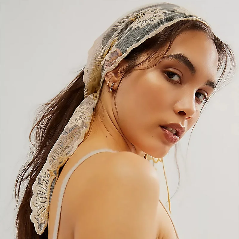 Кружевной треугольный молитвенный шарф с вышивкой вуаль церковный хиджаб