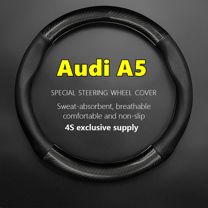 

PU Leather For Audi A5 Steering Wheel Cover Fit 2.0 40 45 TFSI Sportback Coupe Cabriolet Quattro 2012 2013 2014 2016 2017