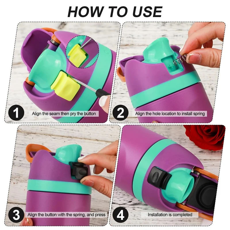 4 шт. сменная кнопка для Owala Freesip 24 унций 32 детали крышки бутылки с водой аксессуары