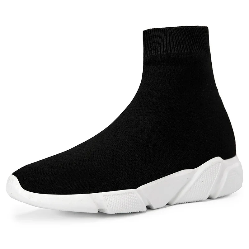 Women Boots Fashion Sneaker Plus Size Socks Shoes Breathable High-top Stretch Fabric Slip-On Casual Women Shoes 45 46 2022 New
