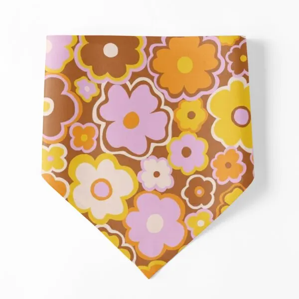 

Ретро-бандана в стиле хиппи 70-х с цветочным рисунком коричневые банданы для собак для щенков аксессуары для выходного ошейника полотенце для домашних животных Рождественский костюм с принтом